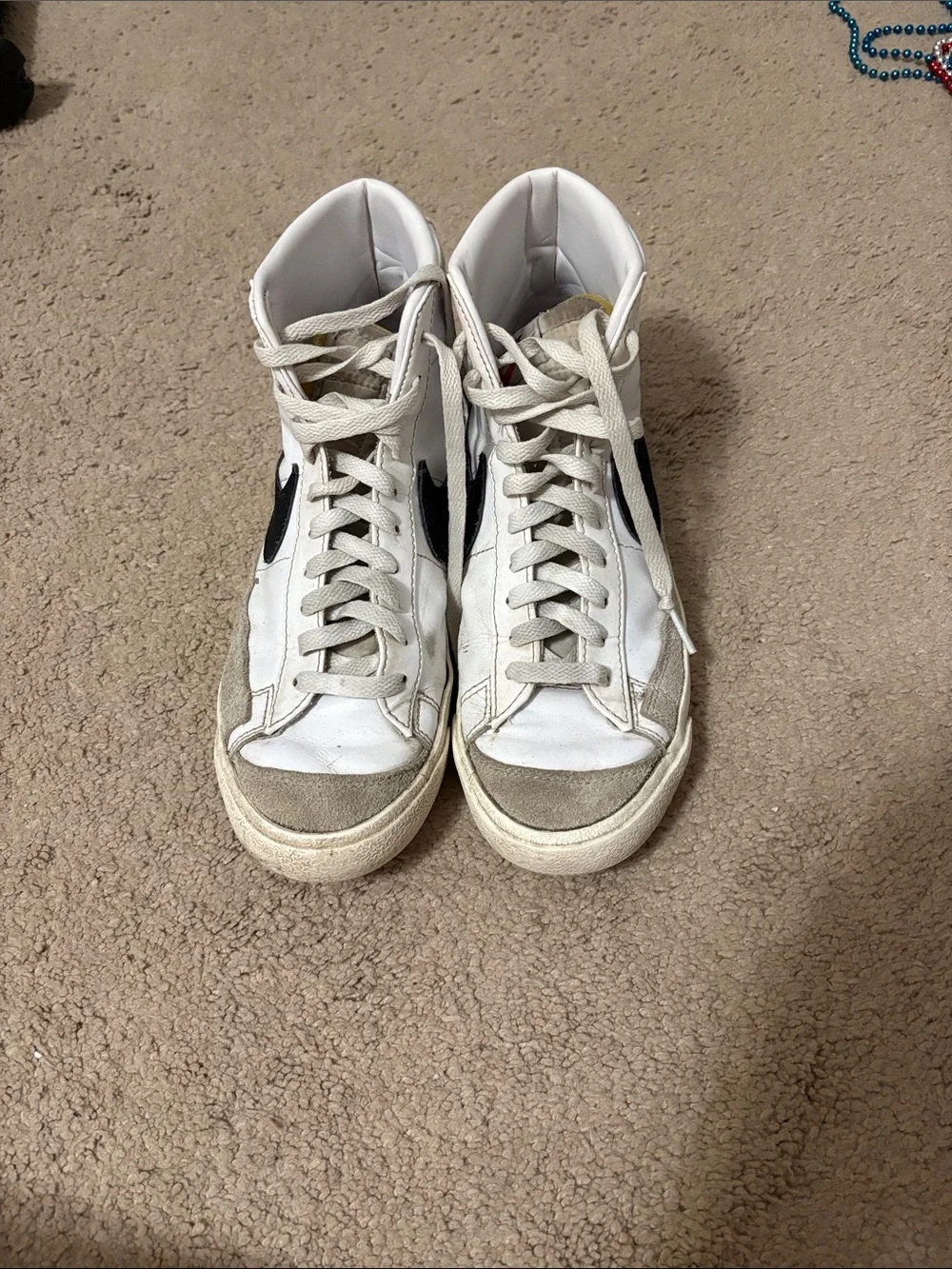Nike White and Black High-Top Sneakers